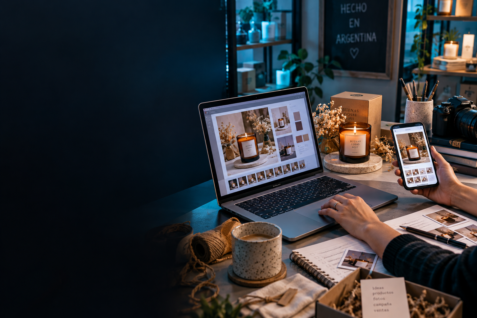 Escena editorial de Imágenes con IA en SUSBI OS